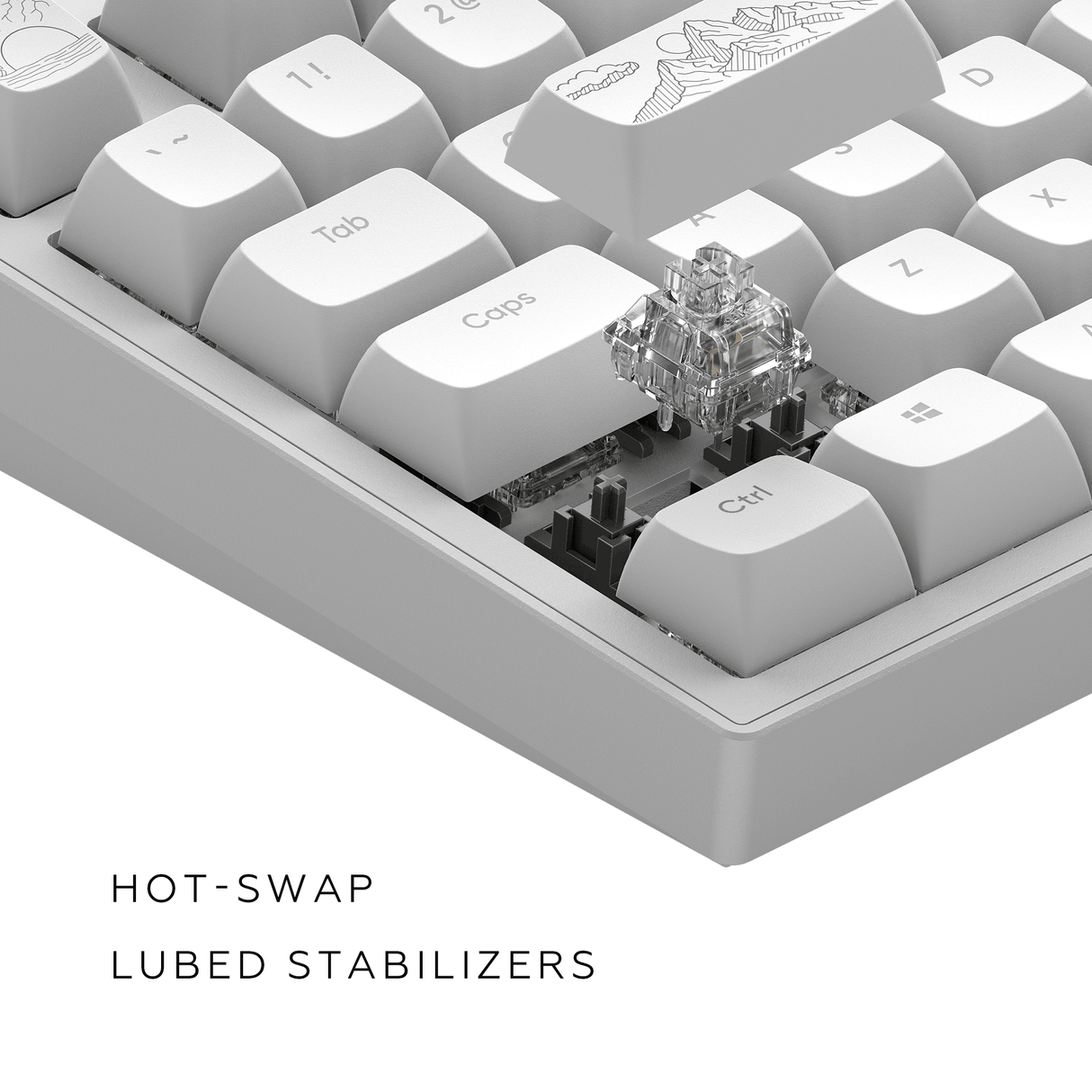 Dark Project ALU Terra Nostra R2 White - Wired Gaming Keyboard (ANSI)