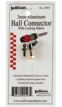 Sullivan 593 - Aluminum Ball Connector 3mm with locking sleeve