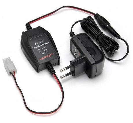 Vapex lader  4-10 NiMH 500mA Tamiya & Futaba 3,5x1,6mm RX/TX