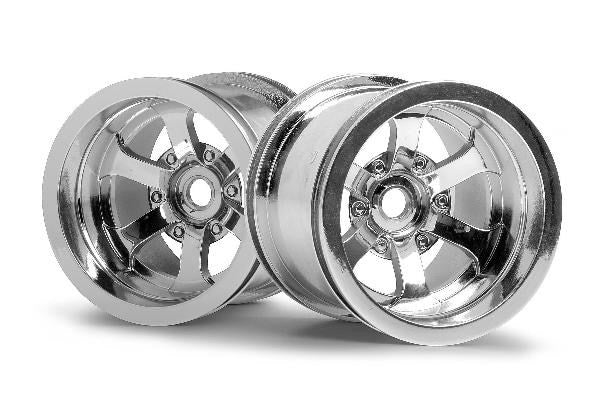 HPI 3087 - SCORCH 6-SPOKE WHEEL SHINY CHROME (55X50MM/2PCS)