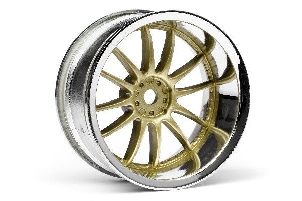 HPI 3299 - WORK XSA 02C WHEEL 26MM CHROME/GOLD (9MM OFFSET)
