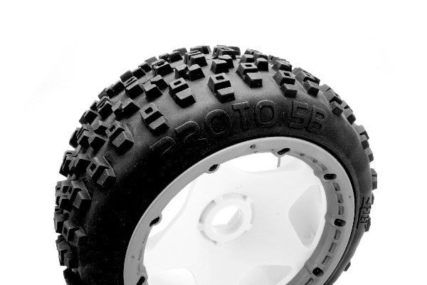 HPI 67969 - PROTO TIRE (WHITE/BAJA 5B/REAR/2PCS)