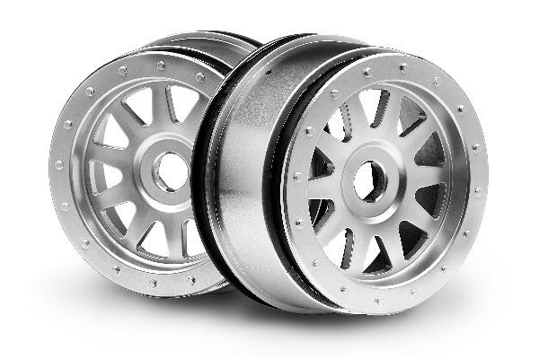 HPI 108321 - TR-10 GLUE-LOCK WHEEL MATTE CHROME (120X60MM/2PCS)