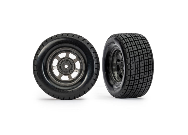 TRAXXAS 10474X Tires &amp; Wheels Hoosier / Dirt Oval 4WD/2WD Rear (2)