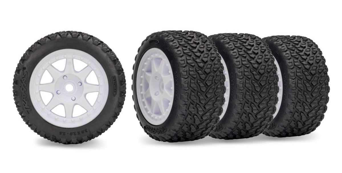 Tires &amp; Wheels Rally / Mini Rally White Front(H) + Rear(S) (4)