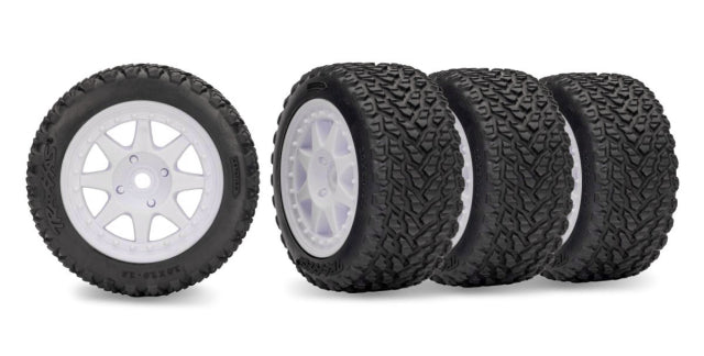 Tires &amp; Wheels Rally / Mini Rally White Front(H) + Rear(S) (4)