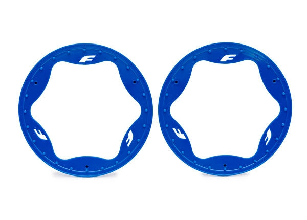 TRAXXAS 10948-BLUE Beadlock Rings Blue Pro Scale Sand Car Race 4.3" Rear (2)