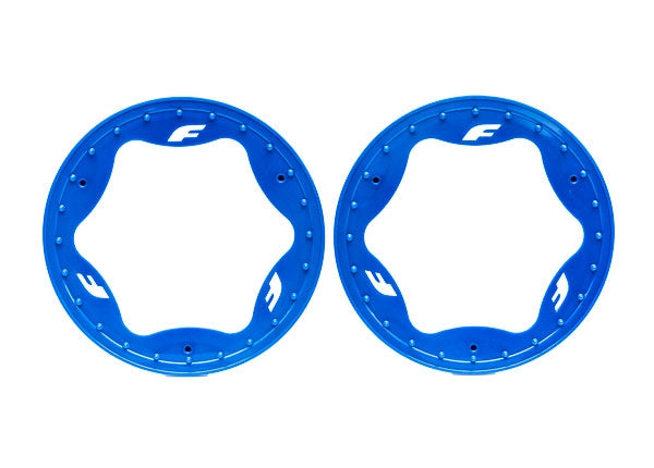 TRAXXAS 10977-BLUE Beadlock Rings Blue Pro Scale Sand Car Race 3.9" Rear Standard (2)