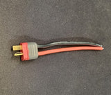 Deans han / T-plug han med 10 cm ledning