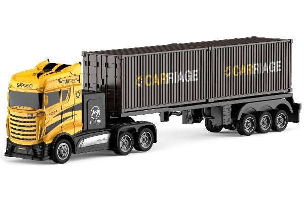 Fjernstyret lastbil - Container Truck med skilte, Gul.