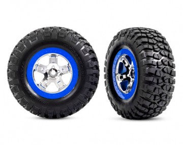 Traxxas 5869A Tires &amp; Wheels BFGoodrich/SCT Chrome-Blue 2WD Front (2)