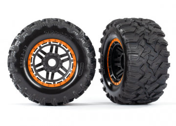 TRAXXAS 8972T Tires &amp; Wheels Maxx/Black/Orange (17mm) 2,8" TSM (2)
