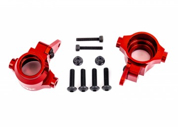 Traxxas 9635R Steering Blocks Alu Red (Pair) Sledge