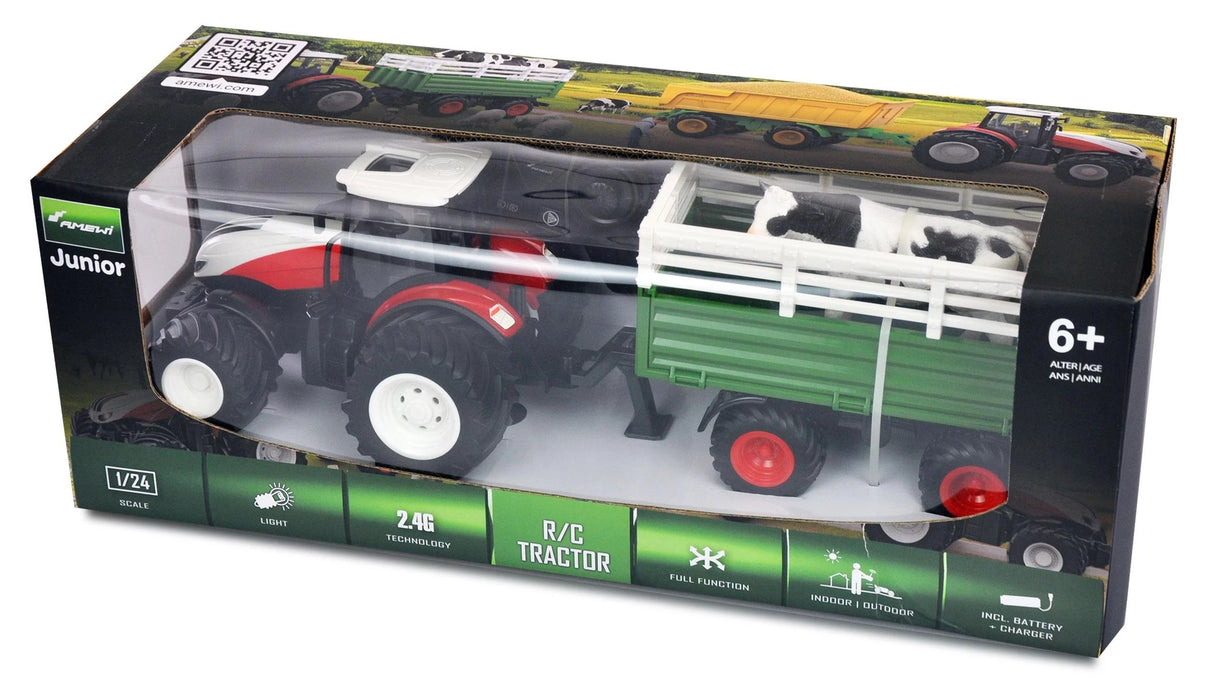 RC Traktor med vogn og ko