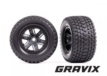 Traxxas 7877 Tires &amp; Wheels Gravix/X-Maxx Black (2)