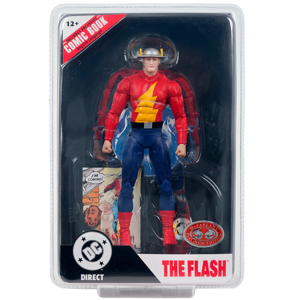 DC Direct Page Punchers The Flash Jay Garrick (The Flash #123) 7in Action Figure with Comic Red Platinum Edition McFarlane Toys