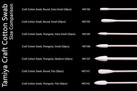 Craft Cotton Swab, Round, Flat (50pcs)