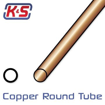 K&S 8118 - Copper Tube 2.4x305mm (3/32) (.014) (3)