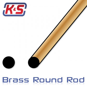 K&S 8166 - Solid Brass Rod 4.8x305mm (3/16) (1)
