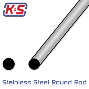K&S 87131 - Stainless rod 1.6x305mm (1/16) (2)