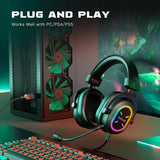Fifine H6X Professional Gaming USB RGB Gaming Headset, Black
