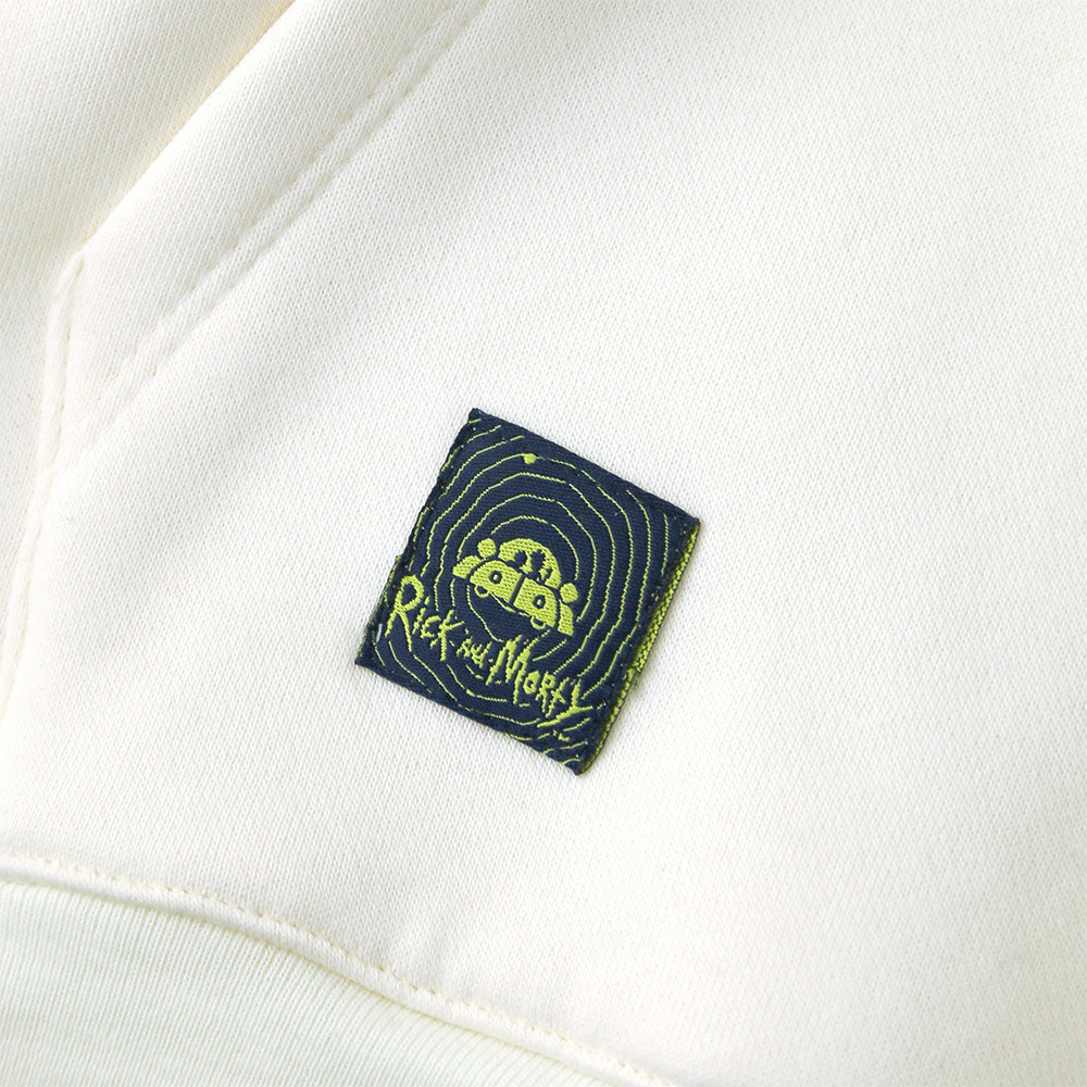 Rick and Morty hoodie off-white, L