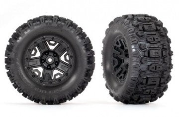 Traxxas 3778 Tires &amp; Wheels Sledgehammer/ Black 2.8" TSM Electric Rear