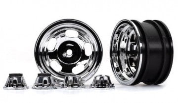 Traxxas 8158X Wheels Chrome 2.2" + Center Caps (for Stub Axle #8225A) TRX-4
