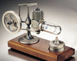 Bordmodel - Flot sølv Stirling motor