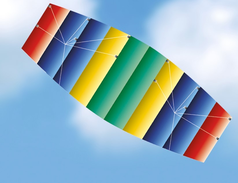 RAVER ( Parafoil ) - Sport drage med spoler og linier - Ripstop materiale samt glasfiber