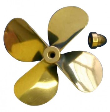 Brass Prop 4-Blade Left 3-5/8 dia