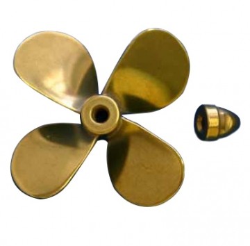 Brass Prop 4-Blade Right 2.5 dia