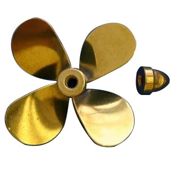 Brass Prop 4-Blade Left 2.5 dia