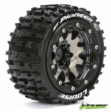 Tire & Wheel ST-PIONEER 1/10 Sv.krom Beadlock (1/2) Soft MFT
