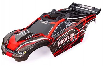 Traxxas 6740-RED Body Rustler 4x4 Red (for Clipless Mounting))