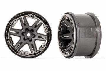 Traxxas 6772-BLKCR Wheels RXT Gray - Black Chrome 2.8" (2)