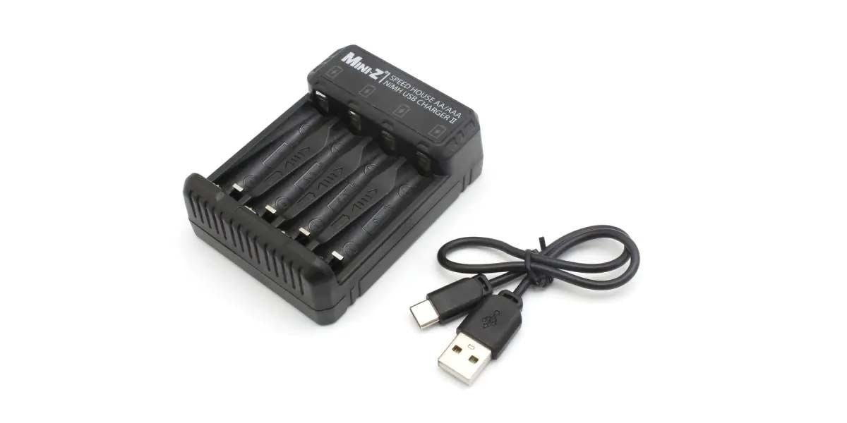 Kyosho Speed House USB-C Charger II Mini-Z (AA-AAA) * PACK MINI Z 4X4*497