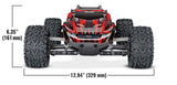 Rustler 4X4 XL-5 mål set forfra