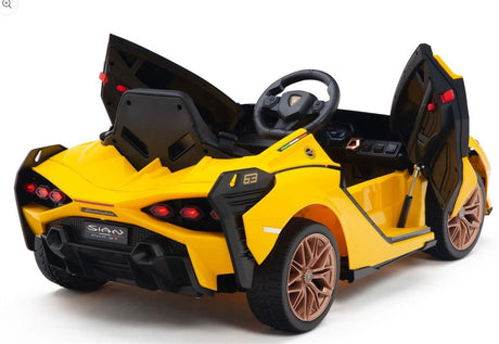 Lamborghini Sian 12V Gul – Elektrisk børnebil med 4x12V motorer