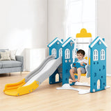 Elitetoys Kids Zone Legehus med rutsjebane, gynge og kurv