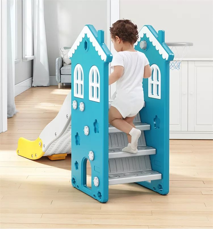Elitetoys Kids Zone Legehus med rutsjebane, gynge og kurv