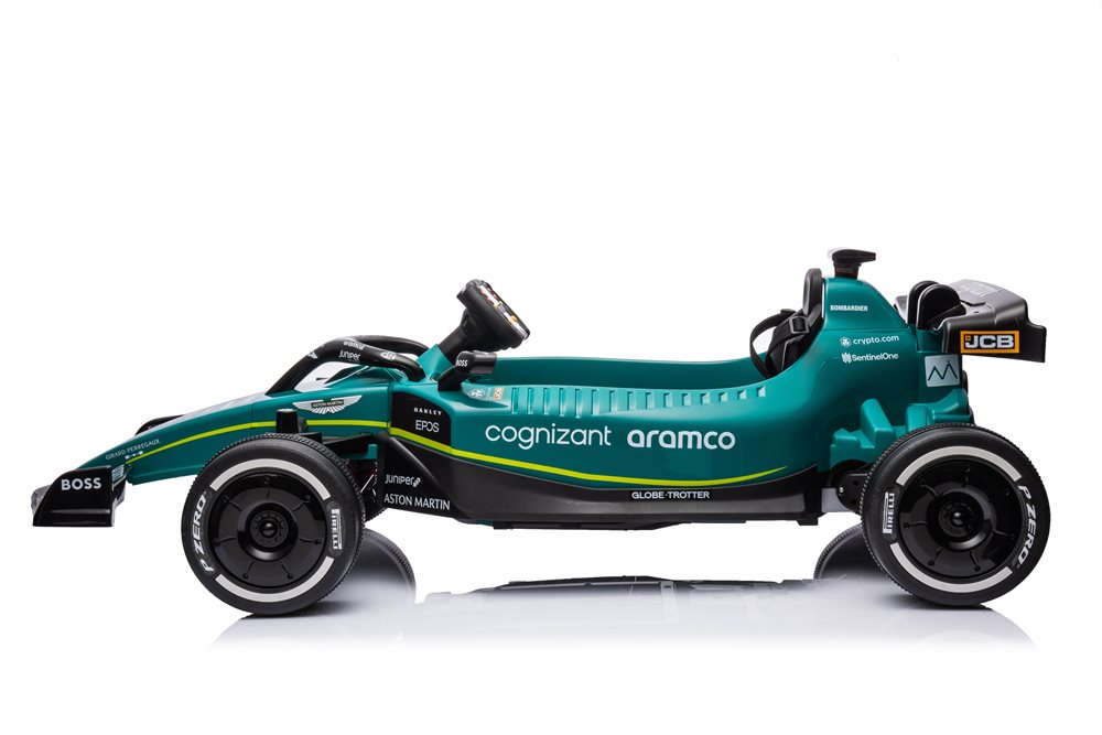 Aston Martin F1 24V Elbil med lædersæde og gummihjul