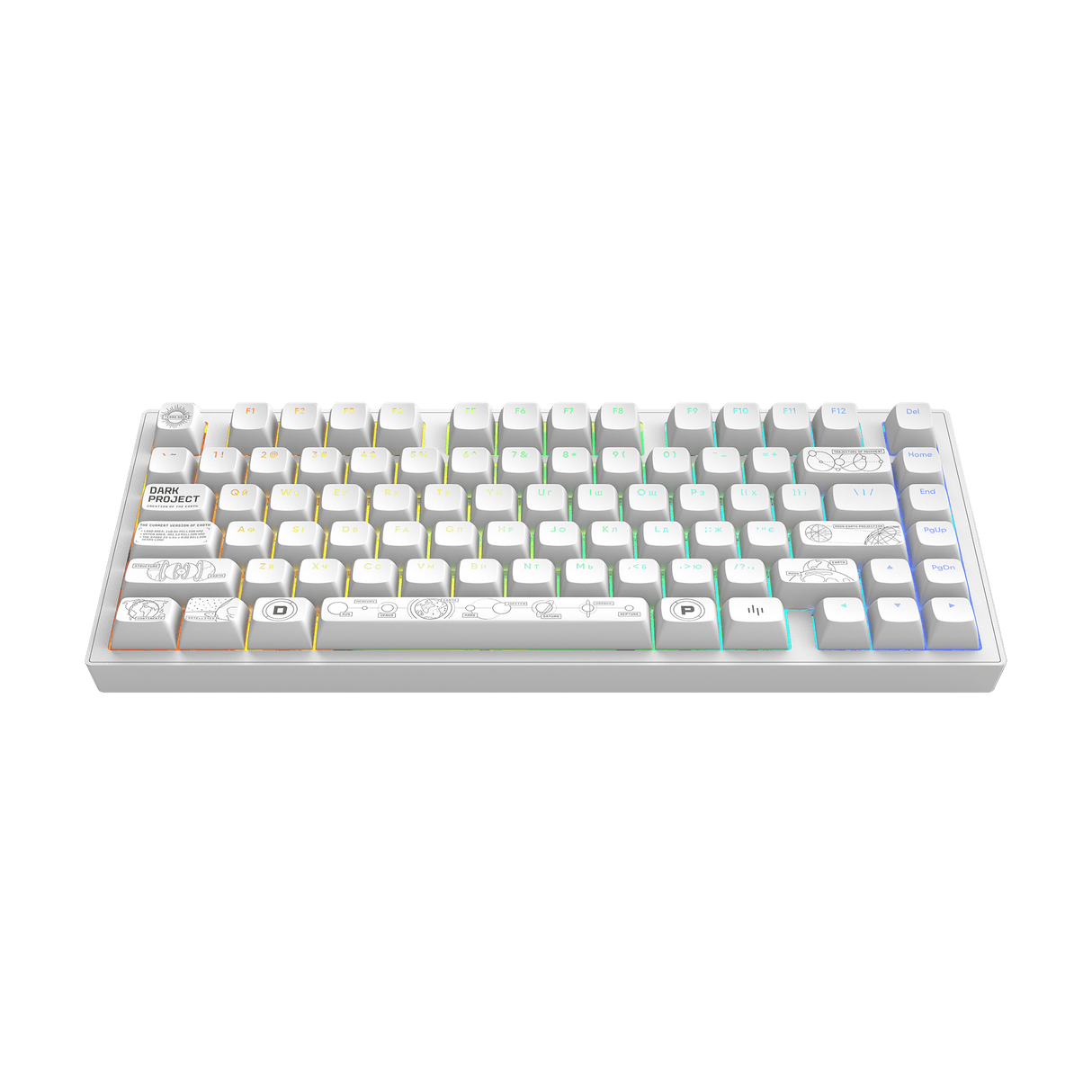 Dark Project ALU Terra Nova White - Wireless Gaming Keyboard (ANSI UA)