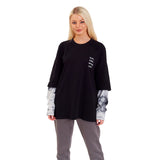 FragON tie dye long sleeve T-shirt, grey, XL
