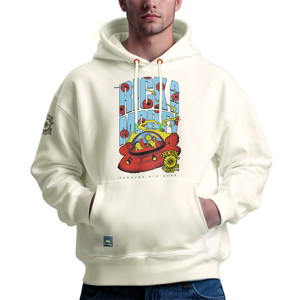 Rick and Morty hoodie off-white, L