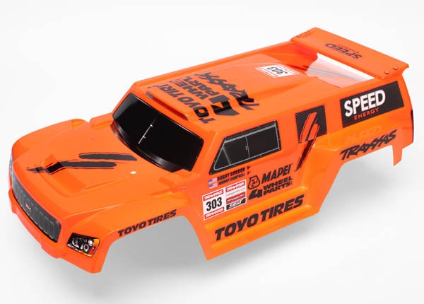 Traxxas 5818A Body, Slash, Dakar truck series, orange (painted, decals applied)/ win