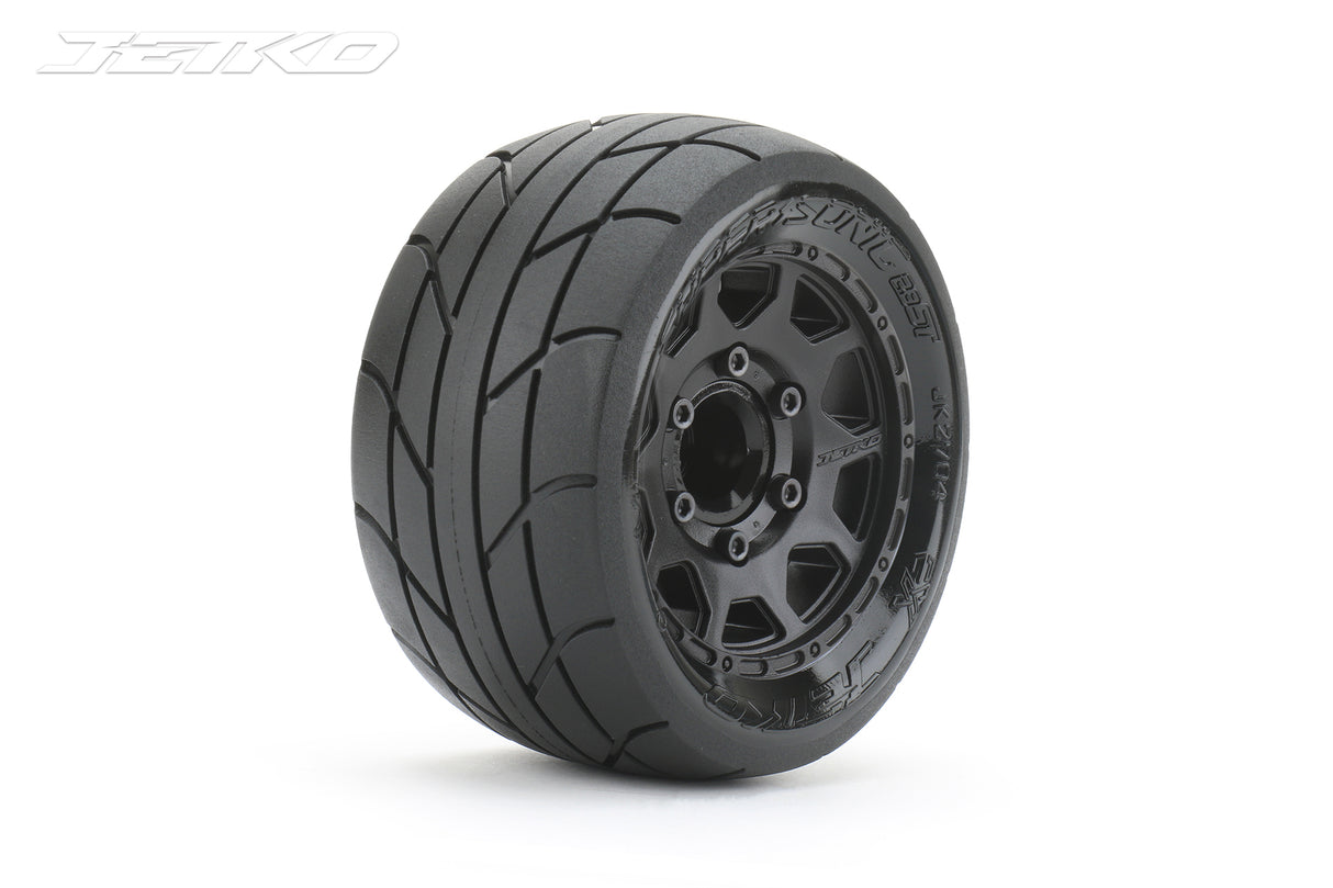 Jetko EX Tyre ST SuperSonic Slick Black Wheel 2.8" Hex12-14-17mm (2)