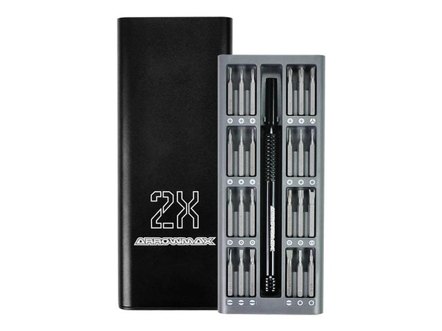 ARROWMAX AM199900 - AM Premium Precision Screwdriver Set With Alu Case 24 in 1 Black