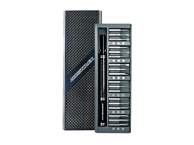 ARROWMAX AM199903 - AM Premium Precision Screwdriver Set With Alu Case 36 in 1 Carbon