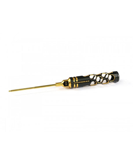 ARROWMAX AM420121BG - BALL DRIVER HEX WRENCH 2.0 X 100MM BLACK GOLDEN